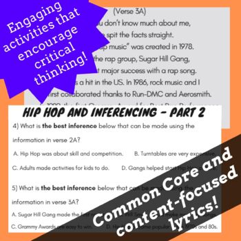 Hip Hop reading passages and activities