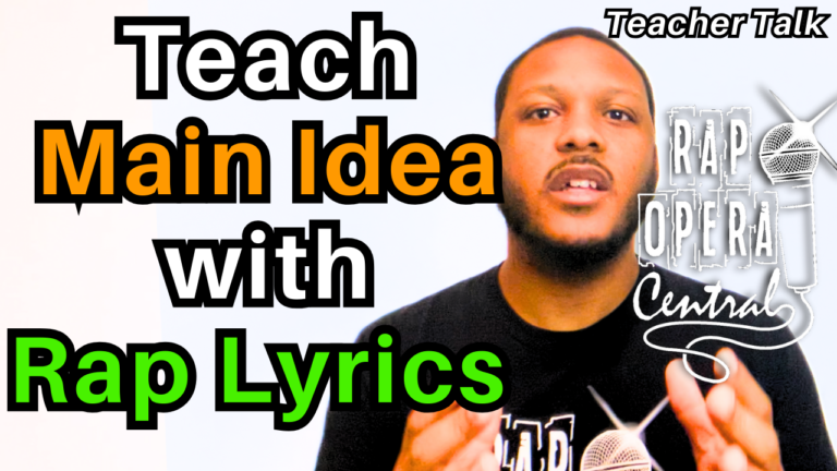 Rap Lyrics with Main Idea and Supporting Details for Middle School